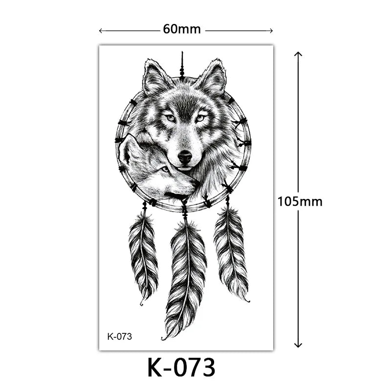 Rynx | New Temporary Tattoo Stickers Sexy Totem Butterfly Dreamcatcher Transfer Flash Tattoo Women Neck Hand Body Art Artificial Tattoos Men