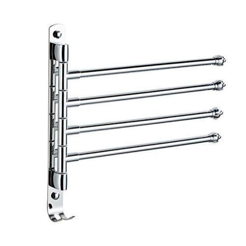 Lisslune | DOOKOLE Contemporary Stainless Steel Rotating Towel Stand with Hooks for Enhanced Bathroom Organization