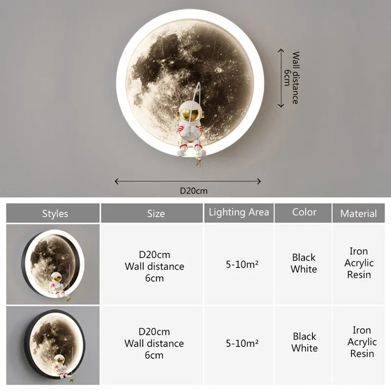 Lisslune | Astronaut On The Moon Wall Light