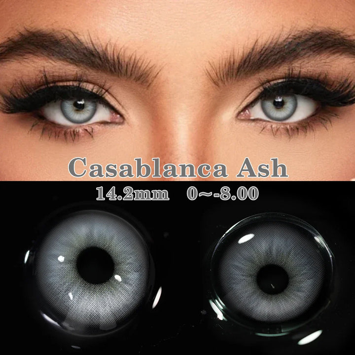 Rynx | New 1 Pair Colored Contact Lenses for Brown Eyes, Fashionable Blue Eye Lenses, Yearly Korean Gray Contact Lenses