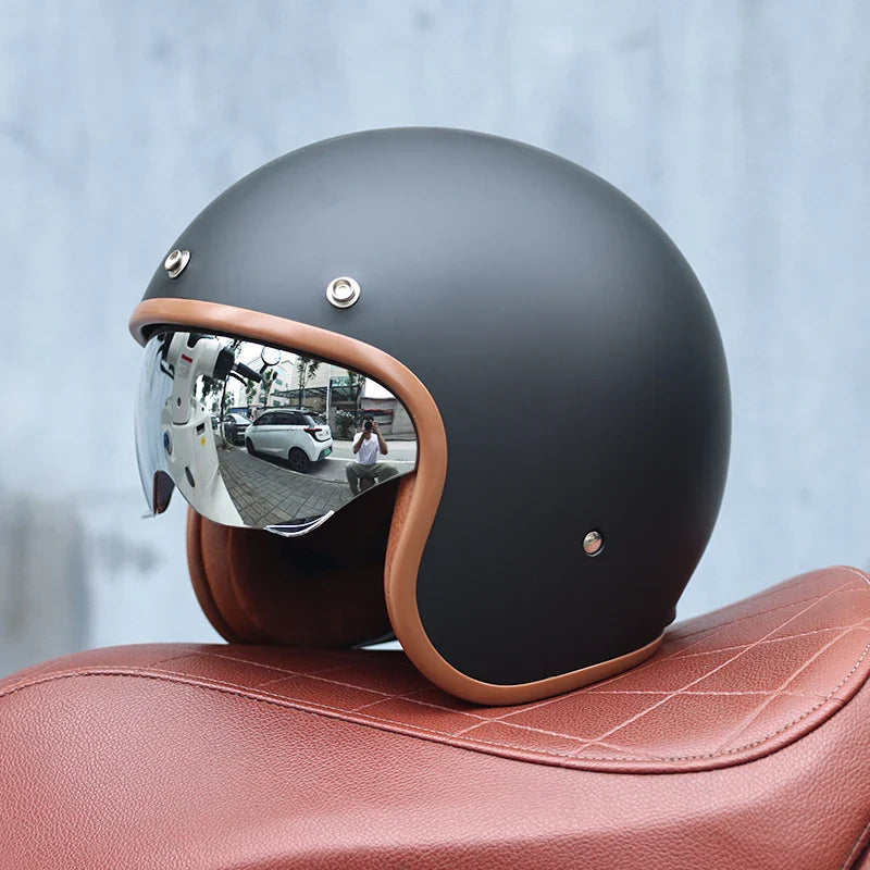 Lisslune | Retro Motorcycle Helmet 3/4 Open Face – Valor