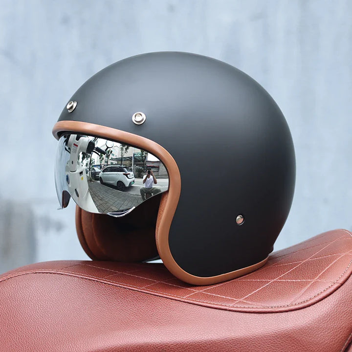 Lisslune | Retro Motorcycle Helmet 3/4 Open Face – Valor