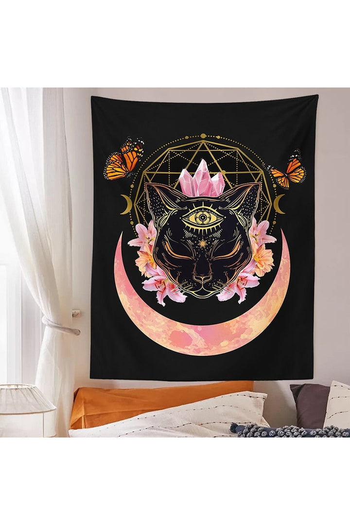 Lisslune | Cat Crown Wall Tapestry