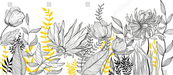 Lisslune | Serene Tropical Paradise Abstract Mural - Elegant Botanical Decor for Stylish Homes