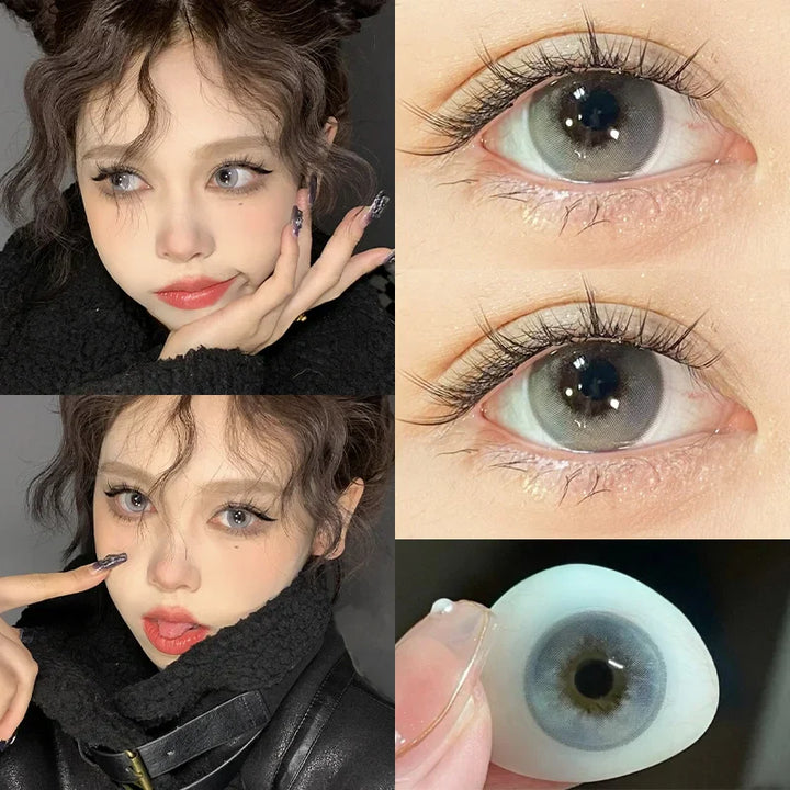 Rynx | 1 Pair New 0~-8.00 Myopia Lenses Colorful Contact Lenses with Power Natural Water Light Lenses High Quality Beauty Pupil