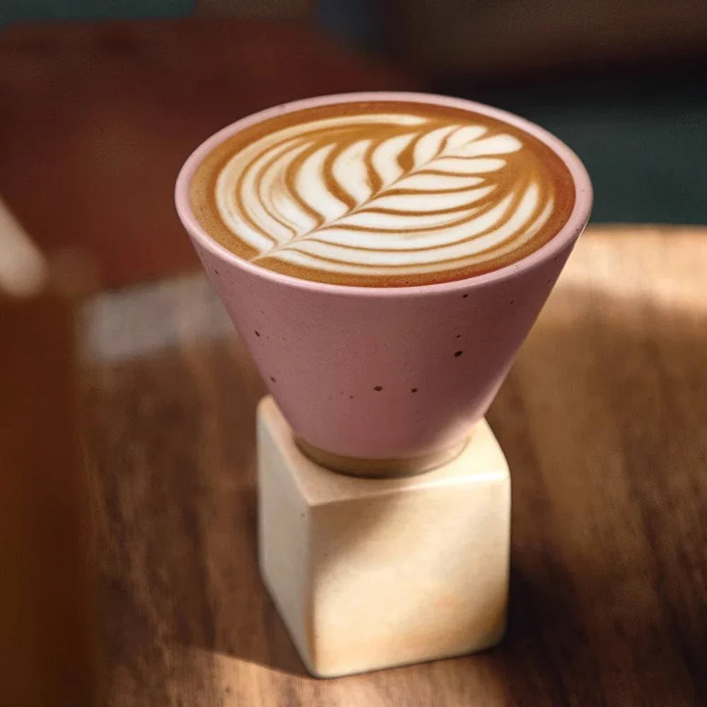 Lisslune | Japanese coffee cup with saucer, 1 piece, retro ceramic tea cup, mug, latte, espresso, pull0, flower cappuccino, new ceramic cup, 100 ml/3.5 oz