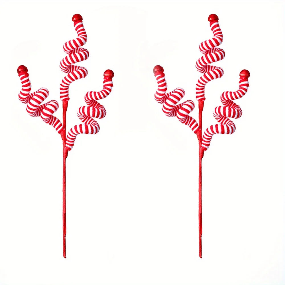 Rynx | 1/2/4 Piece Christmas Tree Candy Canes - Festive Wool Candy Roll Decoration for Christmas, New Year and Winter Holidays