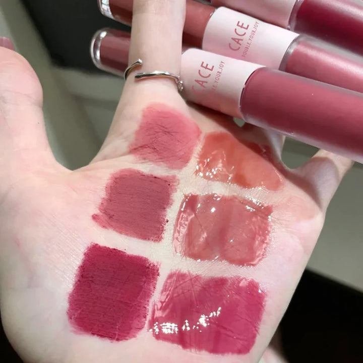 Rynx | Double Head Lip Lacquer Mirror Gel Lipstick Matte Fog Lip Mud Long-lasting Moisturizing Lip Gloss Tint Korea Makeup Women Cosmetics
