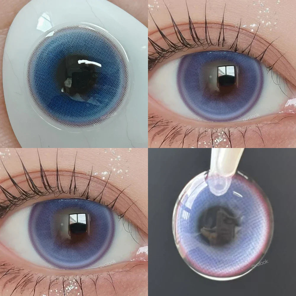 Rynx | New 1 Pair Fashion Large Lens Myopia Colored Contact Lenses for Eye Beauty Blue Eye Lenses Green Pupils Brown Gray Lens