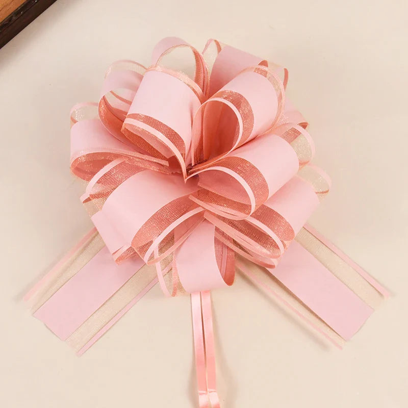 Rynx 2/4/10pcs Wedding Car Ribbons Bands Christmas Gift Wrapping Decoration DIY Craft Flowers Birthday Party Accessories Valentine's Day