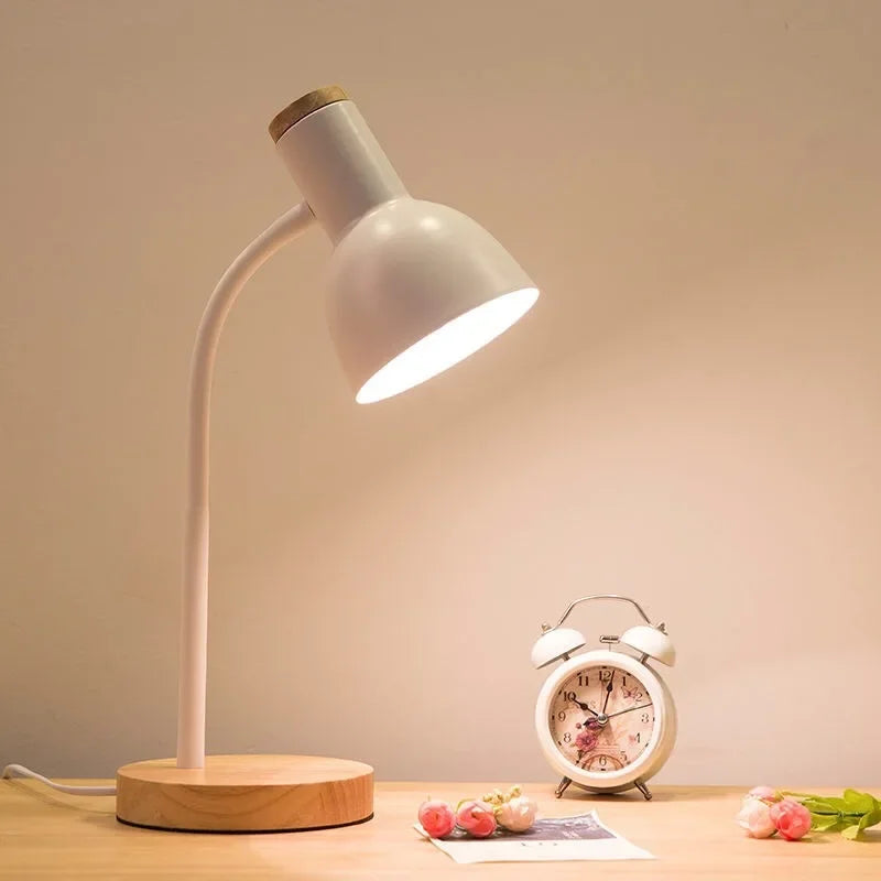 Lisslune | Autumn and Winter Lighting | Nordic Creative Wood Art Iron LED Desk Lamp - Moxie