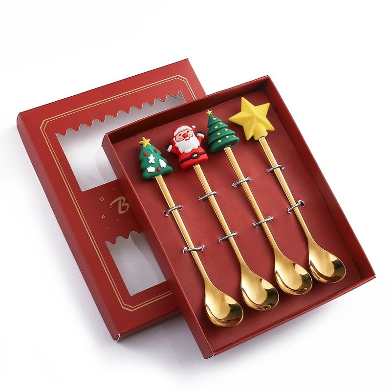 Lisslune | 4Pcs Christmas Best Wishes Tableware Set