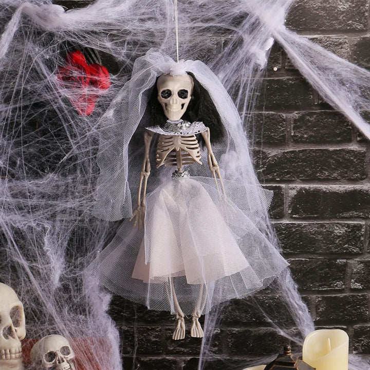 Rynx | Halloween Skeleton Bride Couple Hanging Decoration Figure Bar Home Party Indoor Wedding Statue Ornament Props Gifts Doll