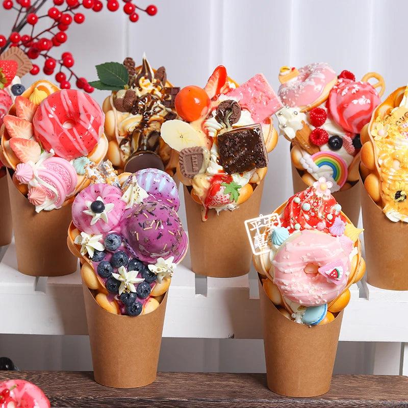 Lisslune | Artificial Egg Puff Cup Model - 1PC Realistic Artificial Food Decoration for Photography