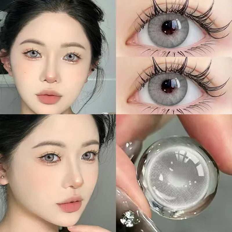 Rynx | 1 Pair New 0~-8.00 Myopia Lenses Colorful Contact Lenses with Power Natural Water Light Lenses High Quality Beauty Pupil