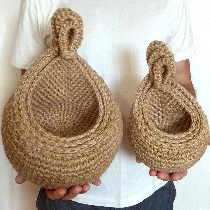 Lisslune | Sustainable Bohemian Jute Rope Hanging Basket for Elegant Fruit Presentation