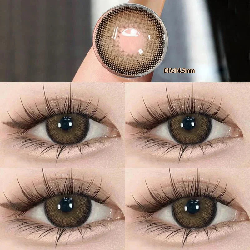 Lisslune | 1 Pair natural contact lenses for eye color beauty pupils with diopters soft round Korean lenses growth eye
