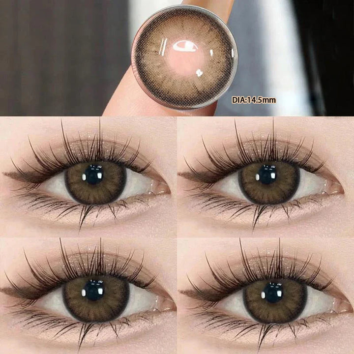 Lisslune | 1 Pair natural contact lenses for eye color beauty pupils with diopters soft round Korean lenses growth eye
