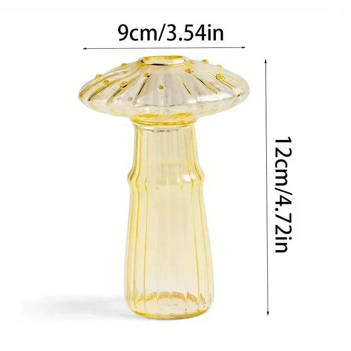 Rynx | Colorful Mushroom Vase Plant Glass Plant Bud Vase Decoration Home Glass Aromatherapy Vase Living Room Dining Room Desk