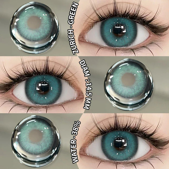 Rynx | New Fashion Colored Contact Lenses Naturally Brown Contact Blue Lenses Gray Pupils Cosmetic Colored Lenses Green Eye Lenses