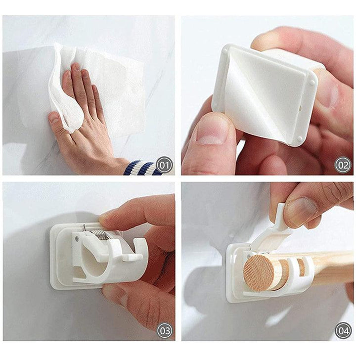 Lisslune | Robust waterproof curtain rod brackets with easy peel-and-stick installation