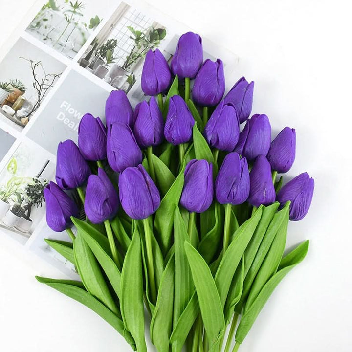 Lisslune | Artificial Tulip Bouquet with Realistic Lifelike Flowers