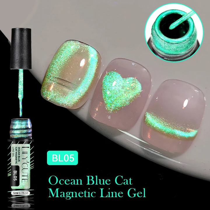 Rynx |5ML Aurora Cat Magnetic Liner Gel Nail Polish Sparkling Paint Gel Nail Polish Semi Permanent UV Gel Lines French Nail Art