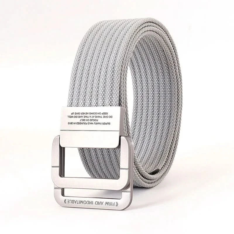 Lisslune | Unisex Canvas Belt – Double Metal Ring Buckle, Adjustable