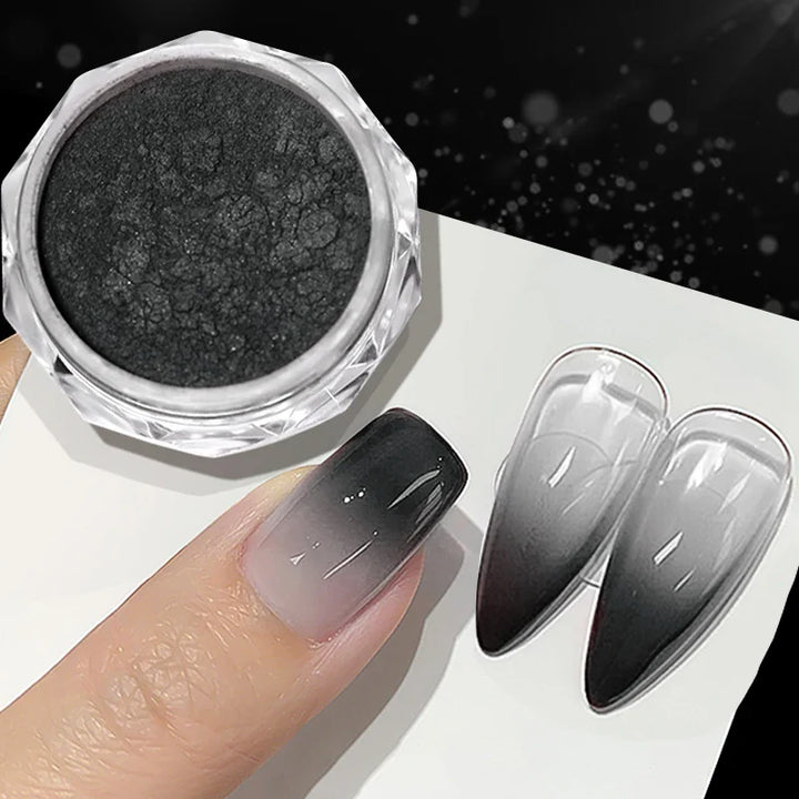 Rynx | Aurora Pearl White Nails Glitter Dust Chrome Gradient Rubbing on Powder Mirror Reflective Magnetic Pigment Nail Art Decorations