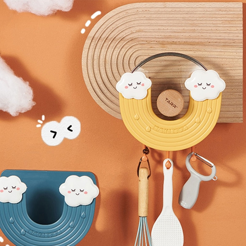 Lisslune | Rainbow Wall-Mounted Hook Kitchen Pot Lid Holder