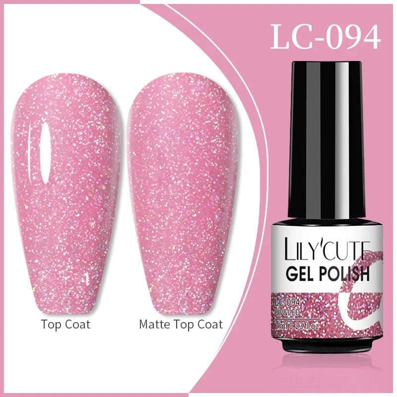 Rynx | 7ml Glitter Gel Nail Polish Semi Permanent Sequins Soak Off UV Gel Colorful DIY Nail Art Polishes