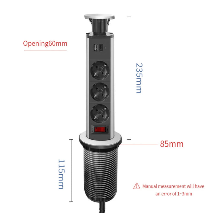 Lisslune | Cable Organizer Table Socket Pop-Up Power Strip