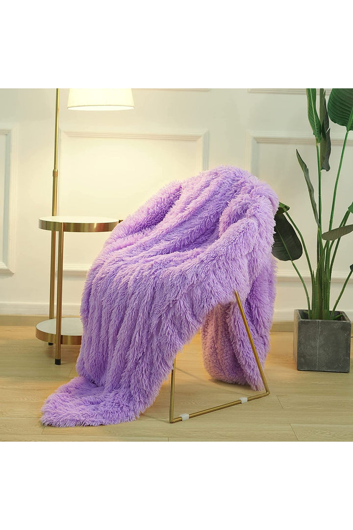 Lisslune | Synthetic fur sofa blanket