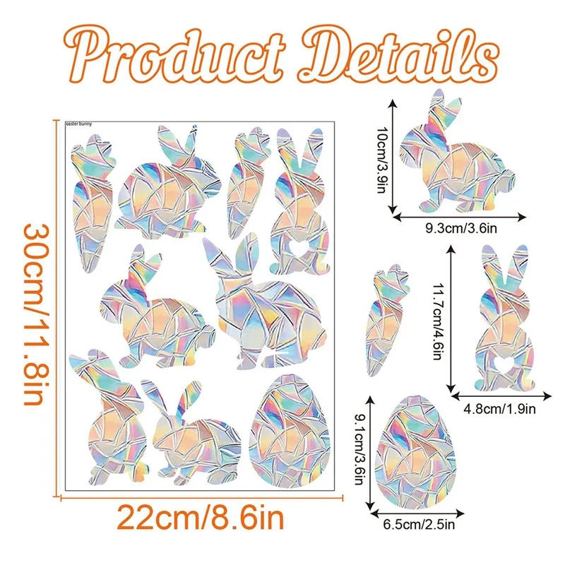 Rynx Rainbow Suncatcher Window Sticker PVC Cat Butterfly Prism Glass Wall Sticker Home Kids Bedroom Decoration Self-Adhesive Decor