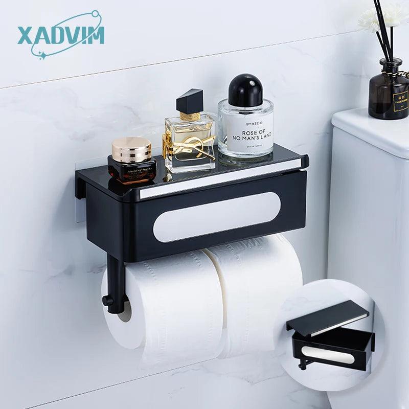 Lisslune | Wall-Mounted Rotating Tissue Paper Holder with Built-In Storage Organizer