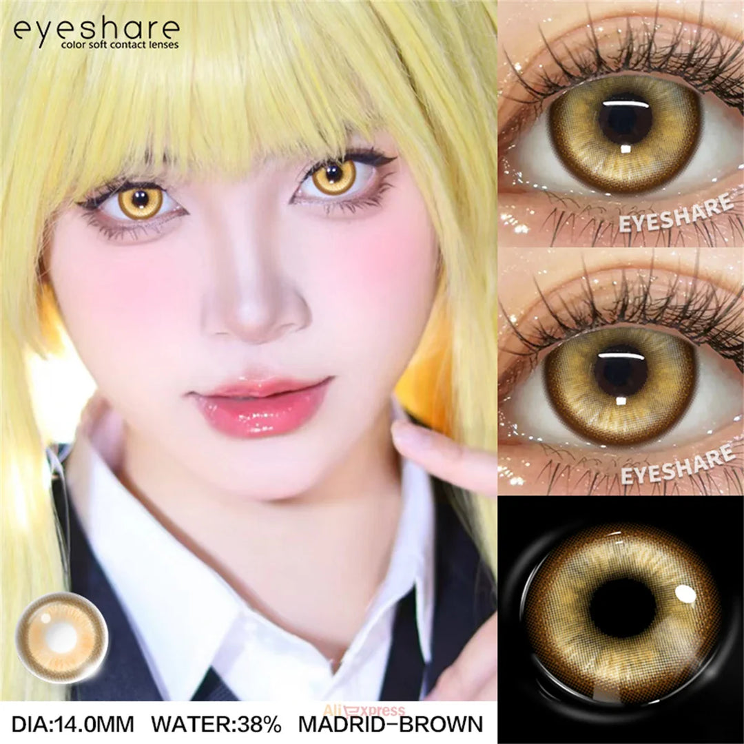 Rynx | Cosplay Colored Contact Lenses for Halloween Vampire Red Contact Lens Anime Colored Eye Lenses Annual Blue Contact Lenses