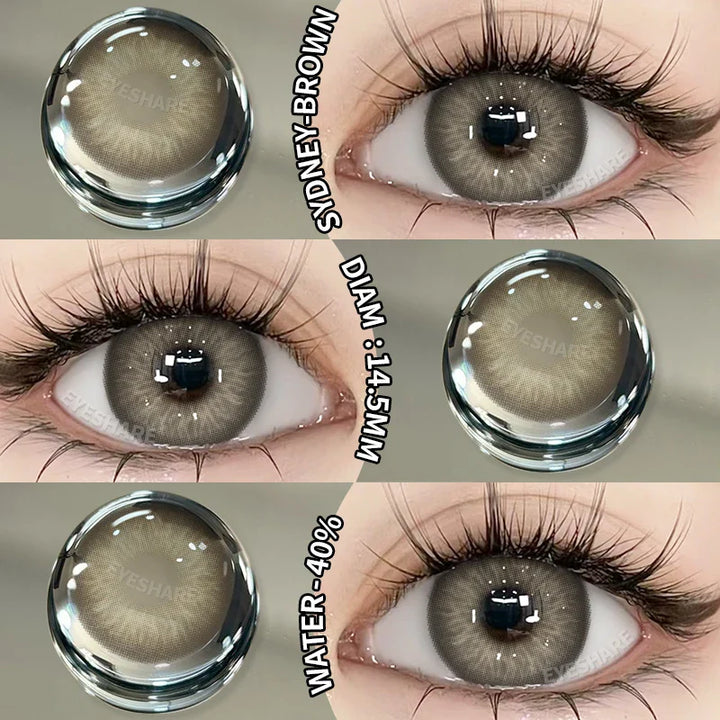 Rynx | New Fashion Colored Contact Lenses Naturally Brown Contact Blue Lenses Gray Pupils Cosmetic Colored Lenses Green Eye Lenses