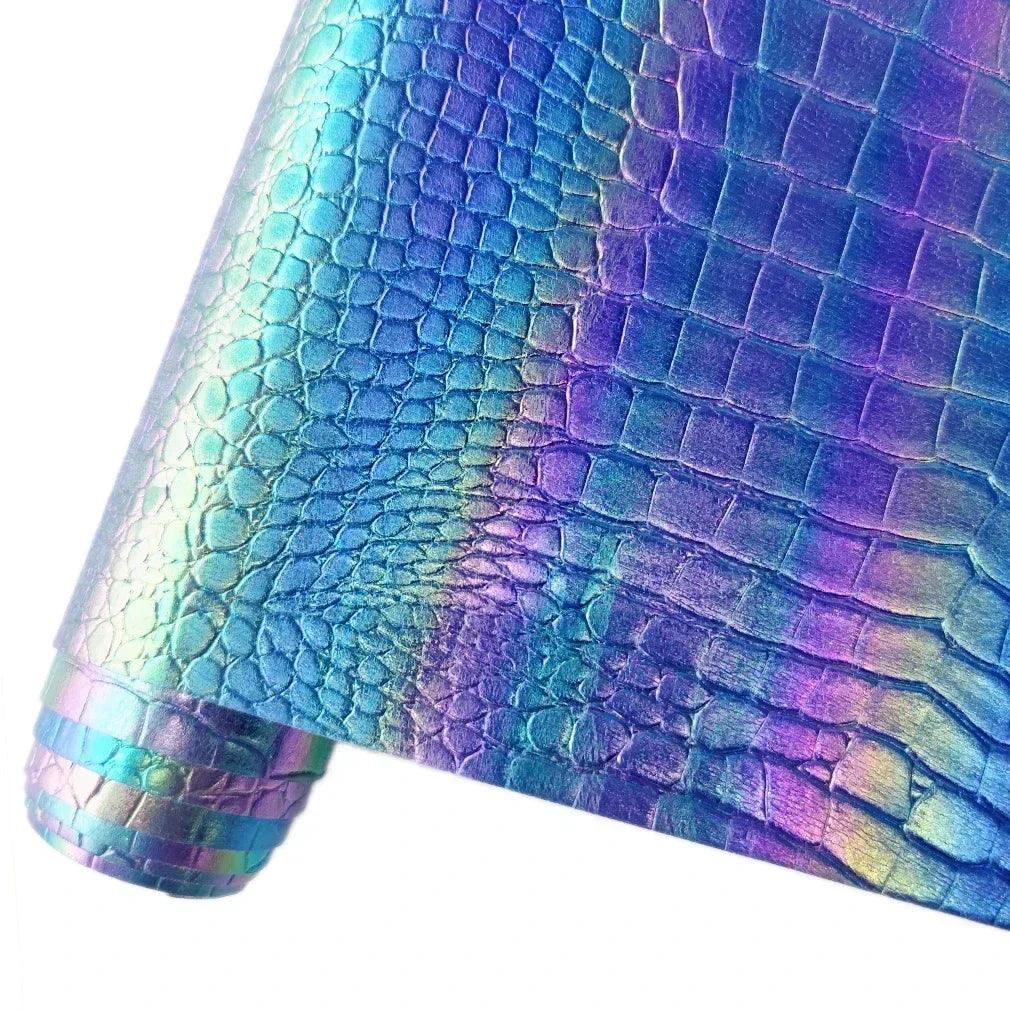 Lisslune | Luxe Holographic Crocodile Pattern Faux Leather Craft Roll - 30x135cm