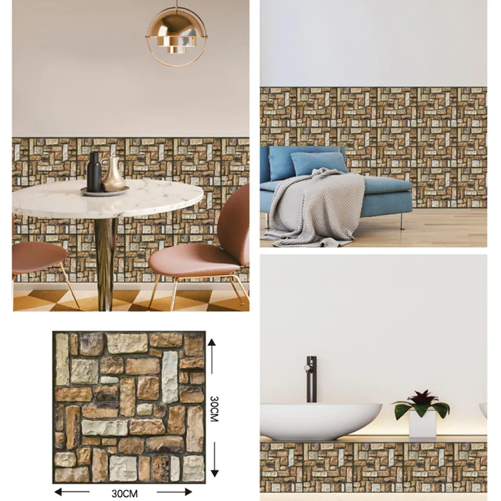 Lisslune | 3D Wall Brick Pattern Decal
