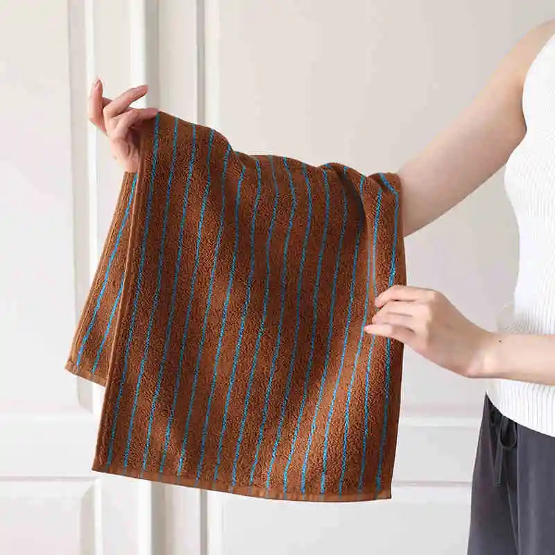 Rynx | Striped Geometric Diamonds Cotton Towels Soft Absorbent Face Towel Combed Long Staple Fiber Kids Hands Towel Adults Bath Household To