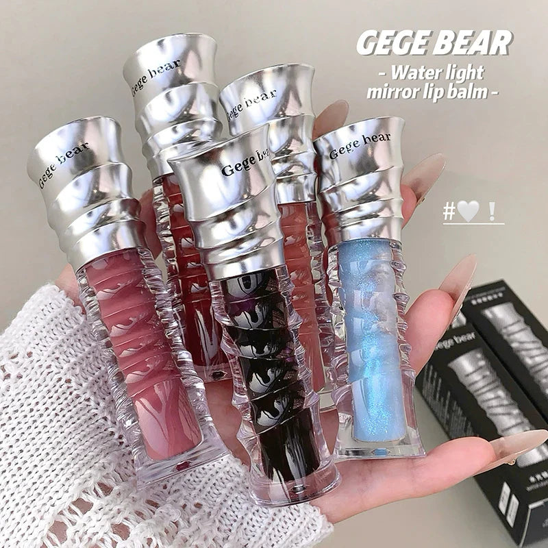 Lisslune | Wässriger, kristallklarer Jelly Lip Gloss Befeuchtet die Lippen Schimmert mit feinen Perlen Befeuchtender flüssiger Lippenstift Bringt die Lippenfarbe zum Strahlen