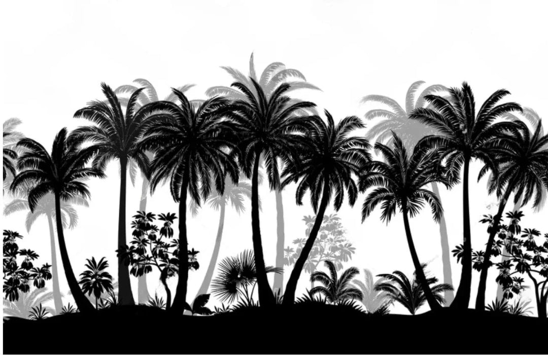 Lisslune | Elegant Monochrome 3D Banana Leaf Wallpaper for Stunning Living Spaces