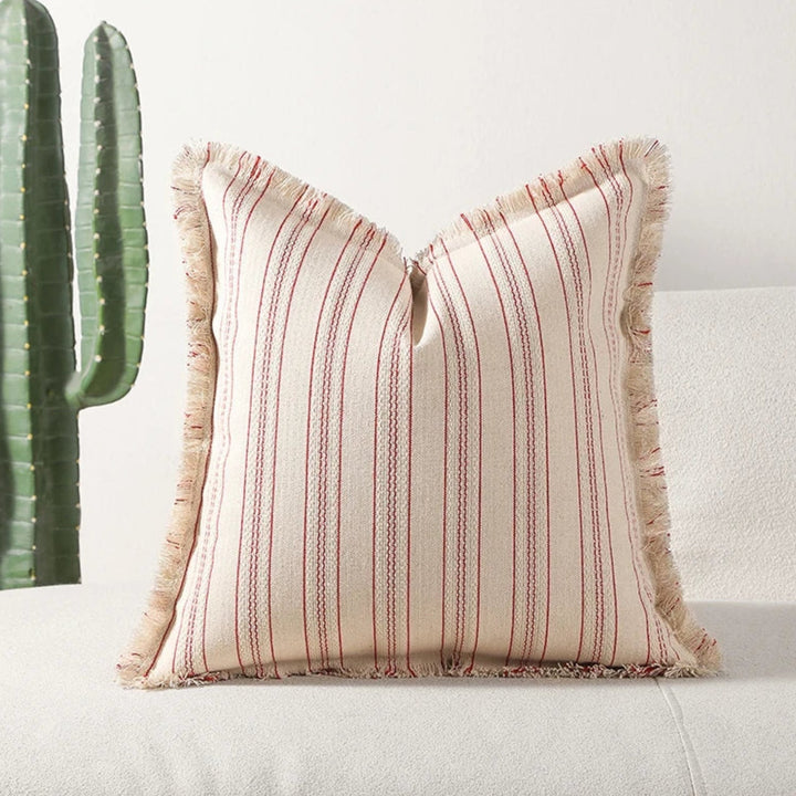 Lisslune | Scandi Stripe Textured Fringe Cushion Cover