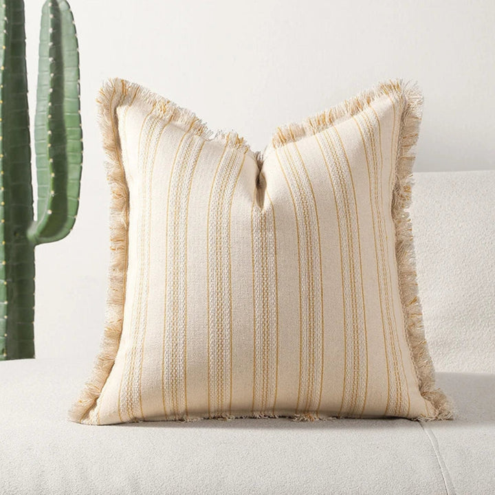 Lisslune | Scandi Stripe Textured Fringe Cushion Cover
