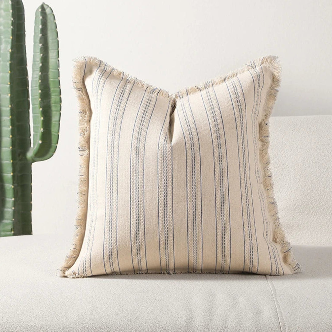 Lisslune | Scandi Stripe Textured Fringe Cushion Cover