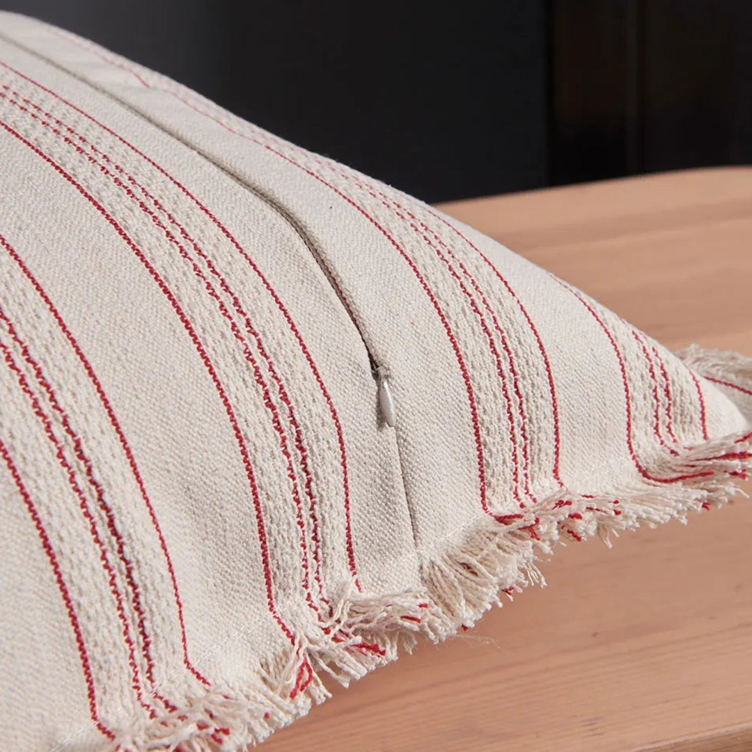Lisslune | Scandi Stripe Textured Fringe Cushion Cover