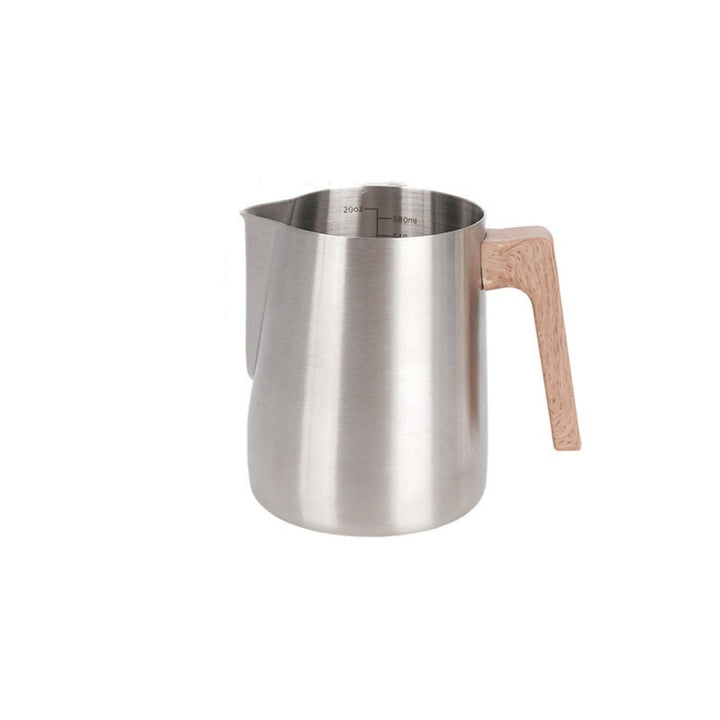 Lisslune | Scandinavian Wood Handle Stainless Milk Pitcher