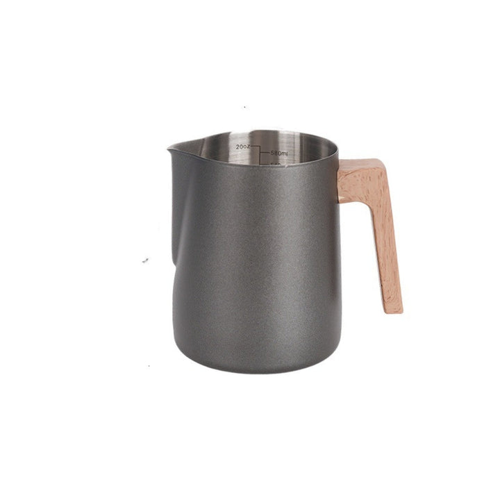Lisslune | Scandinavian Wood Handle Stainless Milk Pitcher