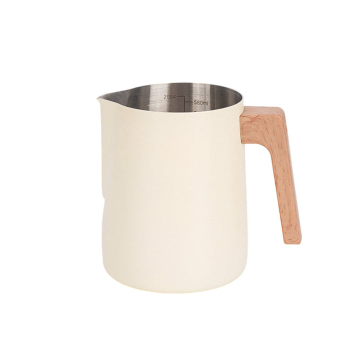 Lisslune | Scandinavian Wood Handle Stainless Milk Pitcher