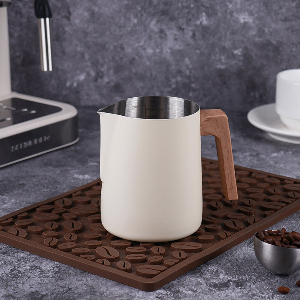 Lisslune | Scandinavian Wood Handle Stainless Milk Pitcher
